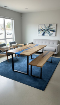 Design Tisch Bank Esstisch Küchentisch Wohnzimmer Tische Massiv 2tlg neu Bänke