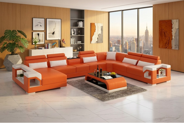 Design Ecksofa Wohnzimmer Möbel Deko Moderne Eckcouch Lederpolster Couch