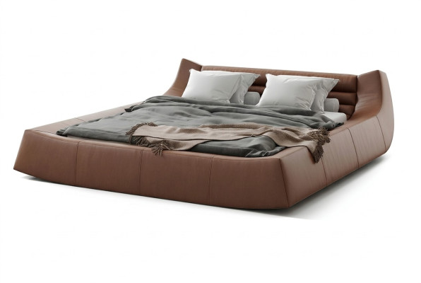 Designer Bett Doppel Betten Modernes Hotel Leder Stoff Doppelbett