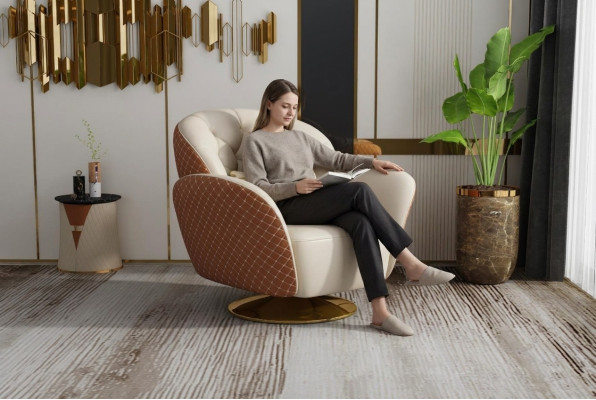 Sessel Einsitzer Relax 360° Dreh Stuhl Polster Ledersessel Sofa Club