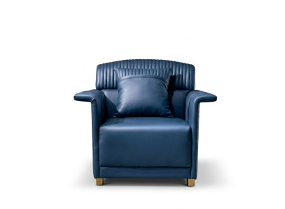 Klassischer Designer Leder Loung Club Polser Sessel Einsitzer Sofa Relax
