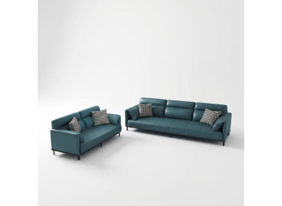 Design Wohnlandschaft Deko Sofagarnitur 3+2 Sitzer Ledersofa Wohnzimmer