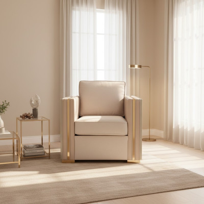 Designer Wohnzimmer Einrichtung Sessel Einsitzer Polster Sofa Couch