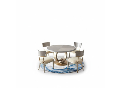 Komplette Esszimmer Garnitur Runder Tisch + 4x Lehnstuhl Stühle
