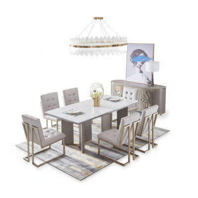 Tisch Set Garnitur Esstisch 6 Stühle Luxus Stil Möbel 8tlg Stuhl Gruppe