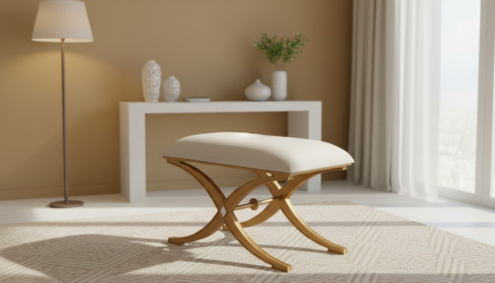 Design Hocker Bank Luxus Möbel Pouf Fußhocker Polsterhocker Sitzhocker