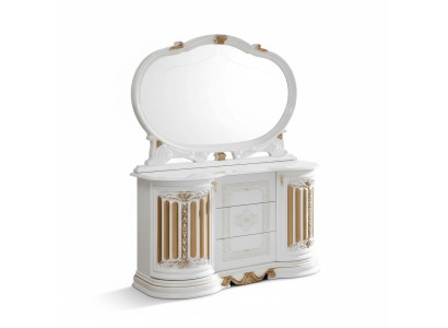 Klassische Kommode Anrichte mit Spiegel xxl Schrank Sideboard Italienische Möbel
