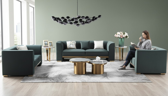 Sofagarnitur 321 Sitzer Set 2x Beistelltisch 2x Couchtisch Luxus Möbel 7tlg. Neu