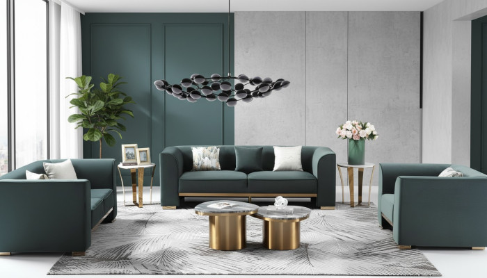 Sofagarnitur 321 Sitzer Set 2x Beistelltisch 2x Couchtisch Luxus Möbel 7tlg. Neu