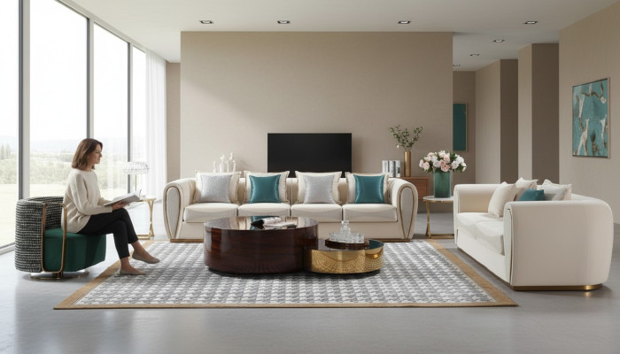 Sofagarnitur 3+2+1 Sitzer Set Design Sofas Polster Couchen Moderne Textil Relax