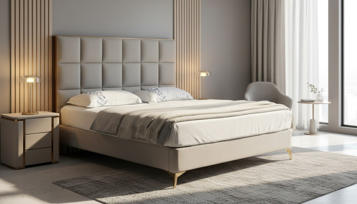 Bett 2x Nachttisch 3 tlg. Schlafzimmer Set Designer Luxus Gruppe Neu Garnitur