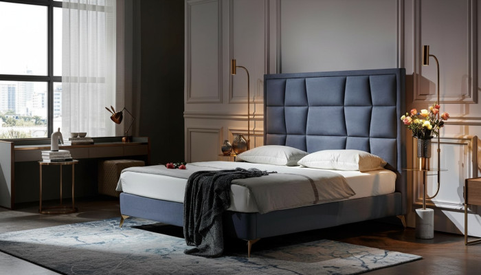 Design Bett Schlafzimmer Betten Textil Hotel Luxus Polster Sitz Stoff Neu Möbel