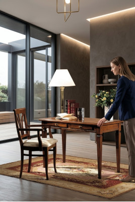 Tisch Schreibtisch Sekretär Tische Italienische Möbel Stuhl Set Büro 2tlg Büro