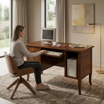 Italienische Möbel Büro Tisch Einrichtung Möbel Schreibtisch Echtholz Tische Neu