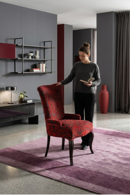 Wohnzimmer Lehn Stühle Luxus Sessel Stuhl Holz Braun Italienische Möbel Polster