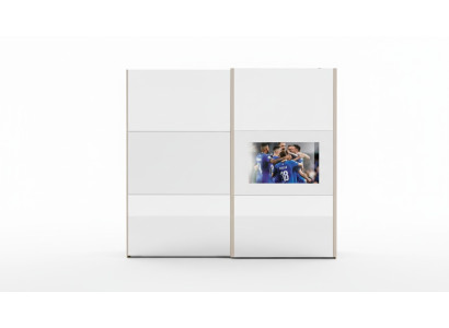 Kleiderschrank Schränke Kleider Schrank Luxus Holz Schwebetüren tv mit Fernseher