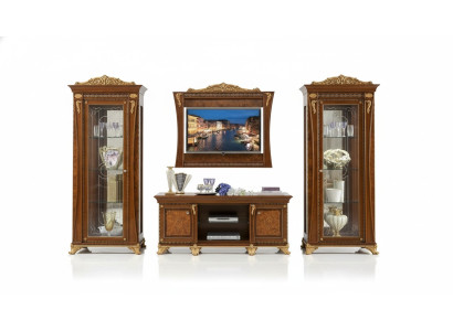 tv Ständer Schrank Luxus Wohnwände Wohnzimmer Zeile Neu Set Vitrine Holz Möbel