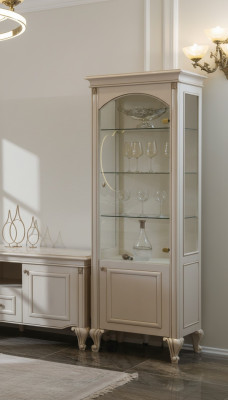 Vitrine Glasschrank Holz Schränke Wohnzimmer Vitrinen Italienische Luxus