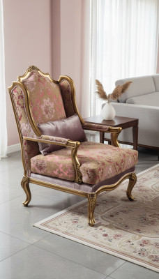 Luxus Möbel Design Sessel Design Einsitzer Textil Wohnzimmer Classic