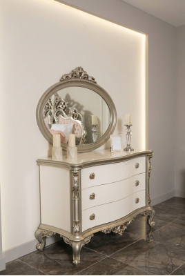 Luxus Kommode Möbel Sideboard Kommoden Anrichte mit Spiegel 2tlg Set Neu