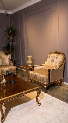 Möbel Stühle Design Sessel Textil Wohnzimmer Luxus Design Barock Rokoko