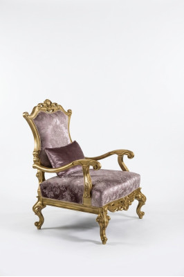 Sessel Einsitzer Luxus 1 Sitzer Polster Sitz Barock Textil Stoff Art déco