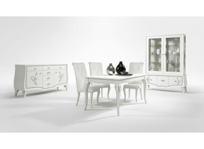 Esszimmer Esstisch Stuhl Kommode Vitrine Gruppe Tisch Holz Tische Lux Set 7tlg.
