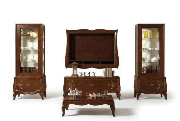 rtv Set Wohnzimmer Vitrine tv Modern Holz Möbel Schrank Stil Gruppe Italienische