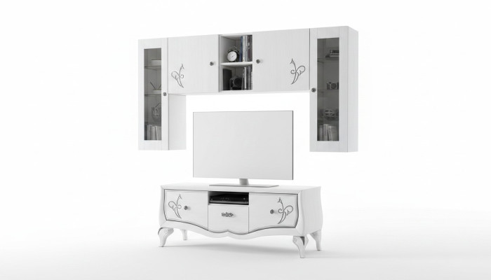 Wohnwand rtv Schrank Sideboard Schrank TV Holz Lowboard Kommode Design Möbel Neu
