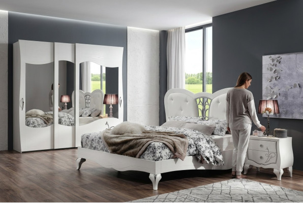 Bett Polster Design Luxus Doppel Hotel Betten Schlaf Zimmer Bettgestelle Holz