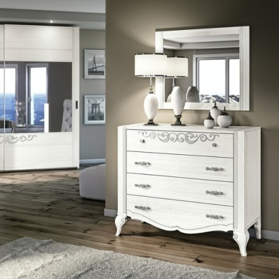 Luxus Set 2tlg. Kommode Spiegel Gruppe Holz Konsole Kommoden Schrank Modern Neu