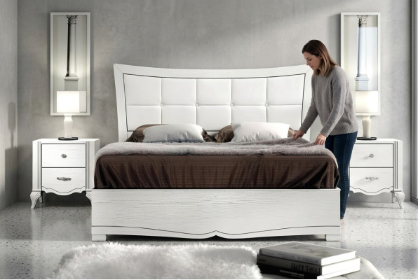 Doppelbett Betten Bett Polster Holz Designer Doppel Bettrahmen Weiß Bettgestelle
