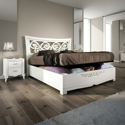 Bettgestelle Doppelbett Bett Luxus Betten Holz Bettrahmen Weiß Design Modern Neu