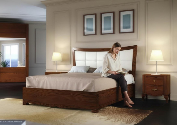 Garnitur Set 3tlg Schlafzimmer Bett Nachttisch Betten Gruppe Betten Holz Möbel