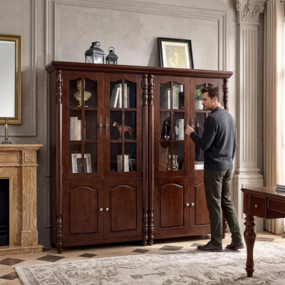 Bücherregal Vitrinen Schrank Regal Holz Schrank Bücherschrank Möbel 2tlg