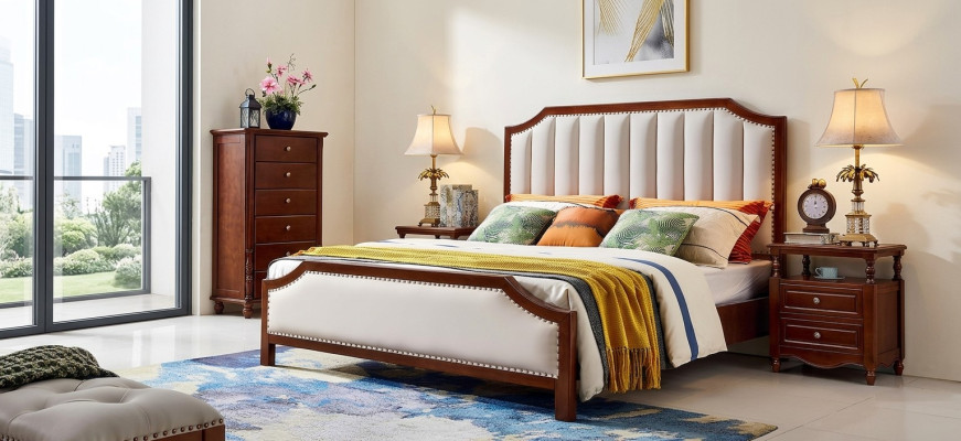 Bett 2x Nachttische 3 tlg. Schlafzimmer Set Design Klassisch Luxus