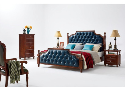 Schlafzimmer Set Design Bett 2x Nachttische klassisch Luxus 3 tlg.