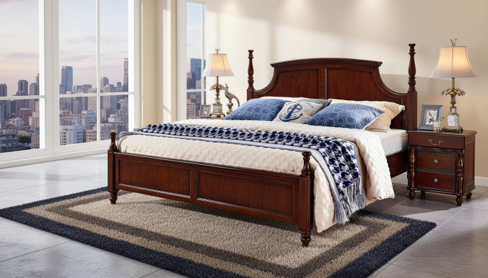 Betten Massiv Doppelbett Bett Möbel Holz Design Schlafzimmer klassisch
