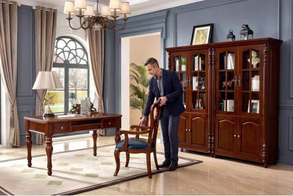 Büro Set Schreibtisch Arbeitszimmer 4tlg. Stuhl 2x Bücherregal Büro Einrichtung