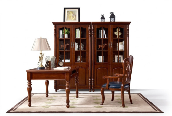 Büro Set Schreibtisch Arbeitszimmer 4tlg. Stuhl 2x Bücherregal Büro Einrichtung
