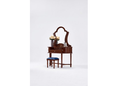 Klassisch Möbel Massivholz 2tlg Luxus Schminktisch Hocker Schlafzimmer