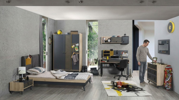 Jugend Kinder Zimmer Nachttisch Schrank Modern Schlafzimmer Kommode Tisch 5tlg.