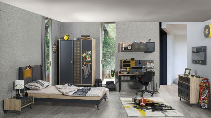 Jugend Kinder Zimmer Nachttisch Schrank Modern Schlafzimmer Kommode Tisch 5tlg.