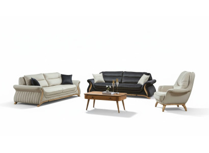 Design Sofagarnitur Polster Sofa Sessel Set Garnitur 3+3+1 3 tlg. Set