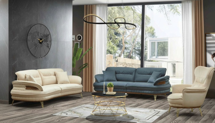 Sofagarnitur 3+3+1 Sitzer Sofa Sessel Sofas Garnitur Sitz Luxus Set