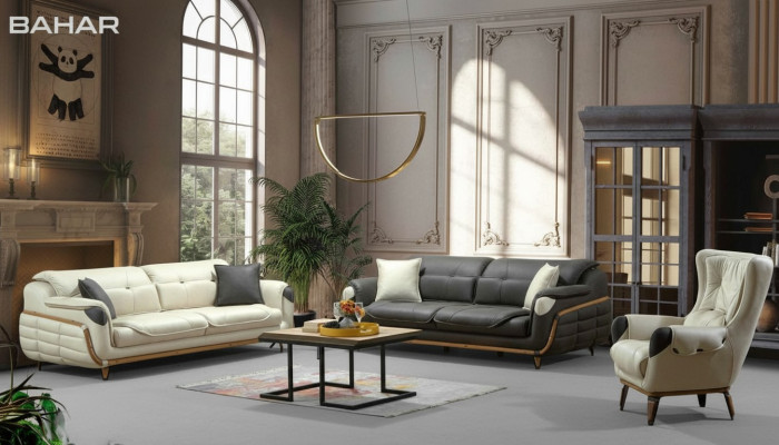 Sofagarnitur 3+3+1 Sitzer Gruppe Sofa Sessel Sofas Klassisches Set