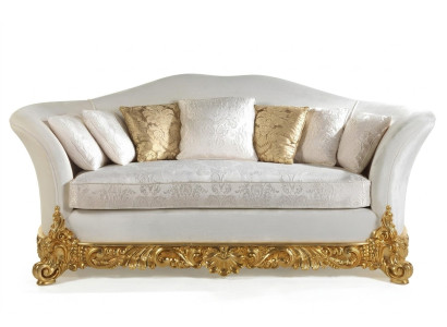 Weißes Sofa klassisches Dreisitzer Sofas Wohnzimmer Textil Couches 3 Sitze