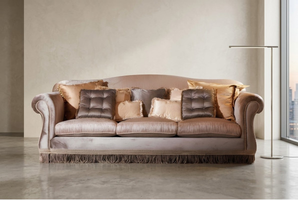 Sofa Dreibettzimmer Sofa 3-Sitzer Designer Sofa modernes Design Braun