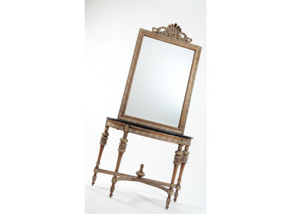 Möbel Stil Barock Konsolentisch Spiegel Holz Italienische Tische Konsolen 2tlg.