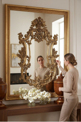 Luxus Spiegel Barock Rokoko Wandspiegel Italienische Möbel Spieglein